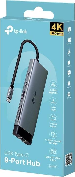 Produktbild TP-Link USB Hub USB Type-C 6-Port Hub UH9120C (USB-C, 9 Ports)