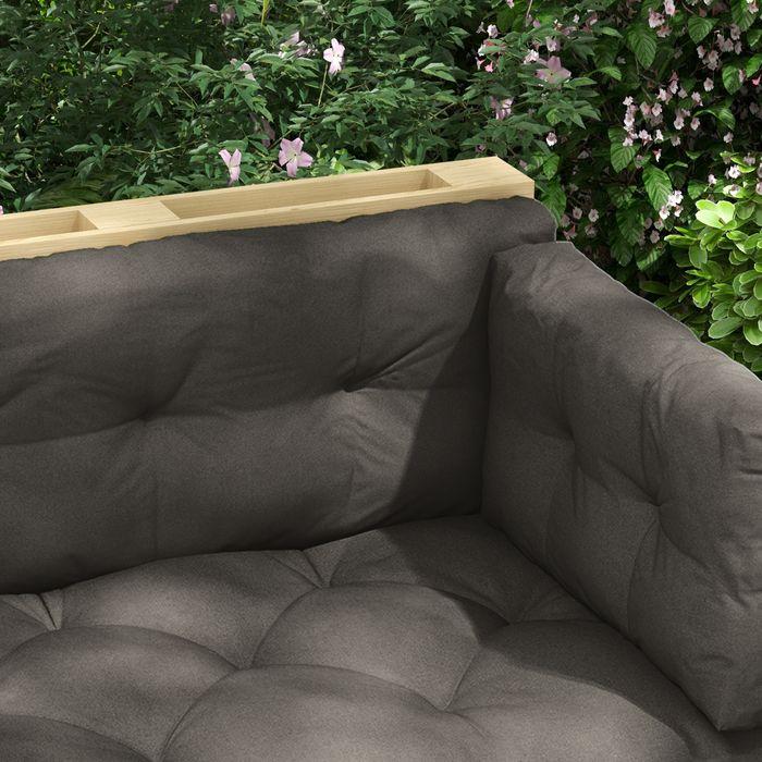 Actual product image Swisshandel24 3 Sitzer Palettenkissen 120cmx80cmx12cm, UV-Schutz wasserabweisend, Dunkelgrau (120 x 80 x 12 cm)