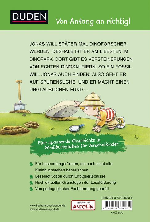 Actual product image Duden Leseprofi – GROSSBUCHSTABEN: DAS GEHEIMNIS DER DINOSPUR, Erstes Lesen (German, Annette new farmer, 2025)