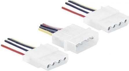 Produktbild Exertis Connect Y-Stromversorgungskabel, 2x 4 Pin Molex Buchse auf 1x 4 Pin Molex Stecker, 0,2 m (0.20 m)