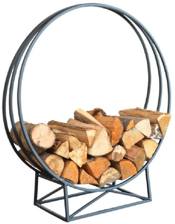 Immagine prodotto Esschert Design Mensola di legno rotonda, ferro (89,5 x 35,5 x 77,5 cm)