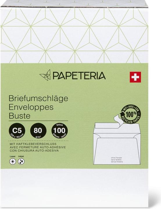 Produktbild Papeteria C5 Recycling Briefumschläge (C5, 100 x)
