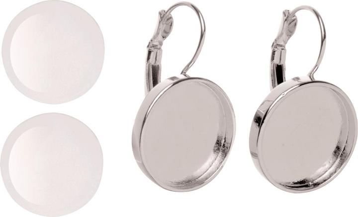 Glorex Ohrring rund 2St (Glas, Metall)