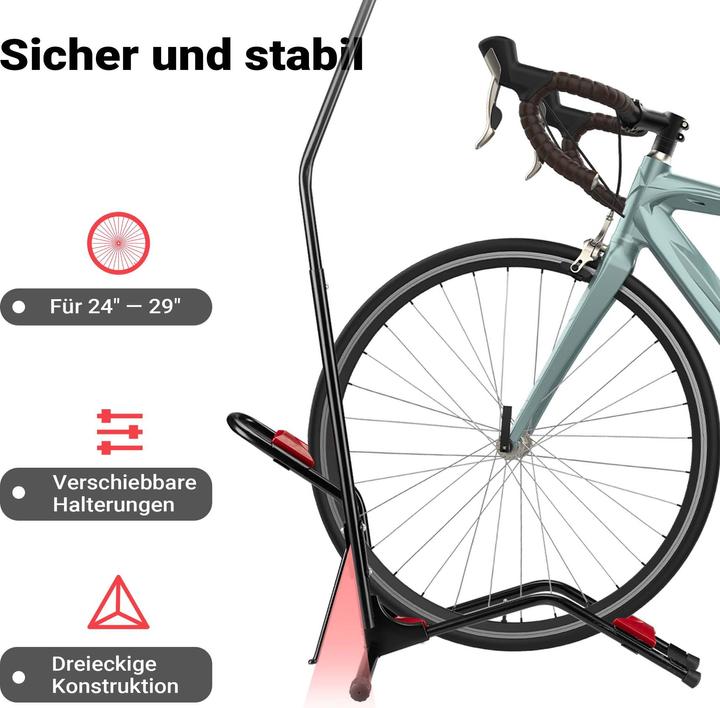 Image du produit Wiltec Supports à vélos verticaux 51x11x120cm Supports à vélos universels autoportants