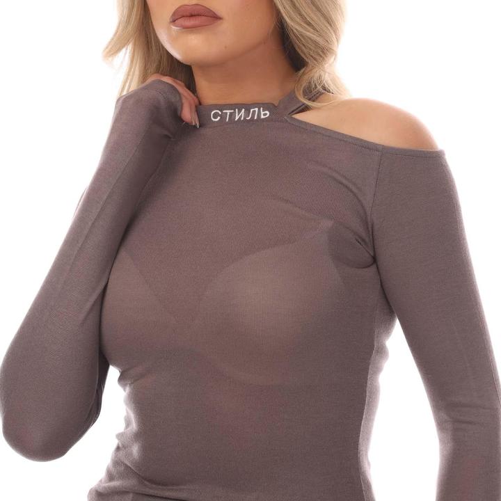 Actual product image Heron Preston Womens/Ladies CTNMB Crew Neck Cold Shoulder Sweatshirt (38 D)