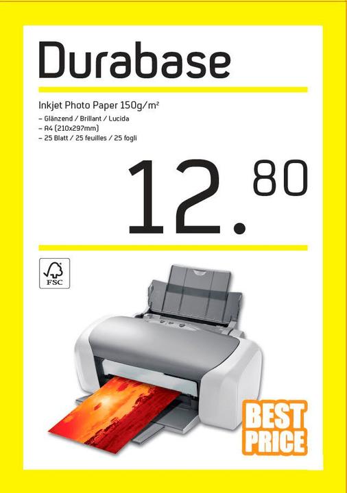 Produktbild Durabase Inkjet Photo Paper (180 g/m², A4, 25 x)