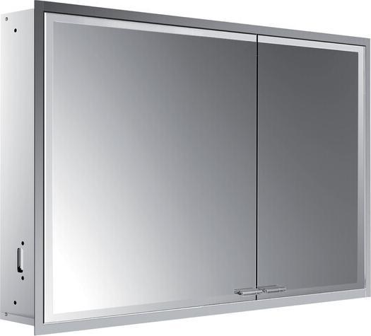 Emco asis prestige 2 Lichtspiegelschrank, Unterputzmodell, 1015mm, breite Tür links
