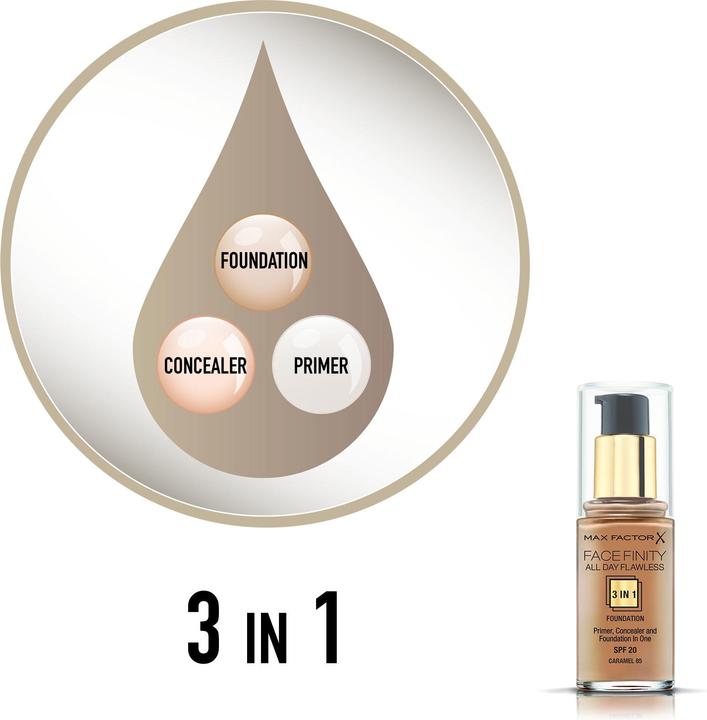 Produktbild Max Factor FACEFINITY ALL DAY FLAWLESS 3 IN 1 foundation #85-caramel (Caramel)