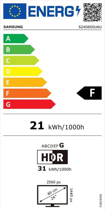 Energie-Label Samsung ViewFinity S6 - S60UD (2560 x 1440 Pixel, 24")