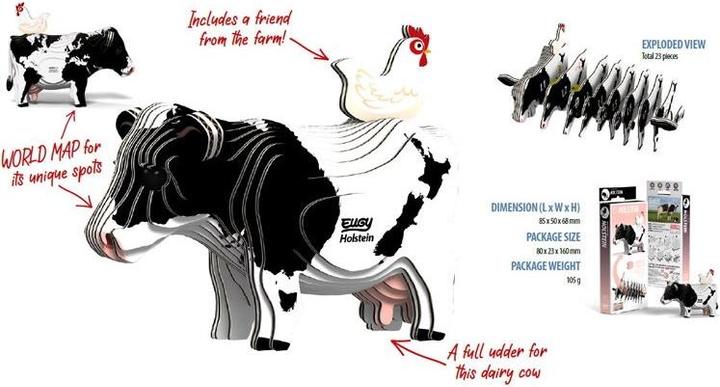 Produktbild Eugy 3D Bastelset Holstein Kuh (MQ6)