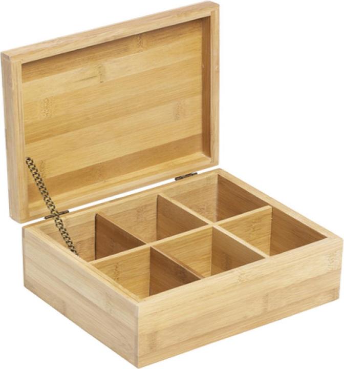 Actual product image Mojawo Tea box tea bag box tea box storage bamboo 6 compartments