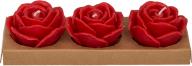 Actual product image Ootb Red candle, rose, set of 3 (3 pcs.)