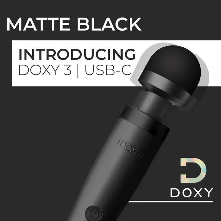 Actual product image Doxy 3 USB-C Wand Vibrator - Black