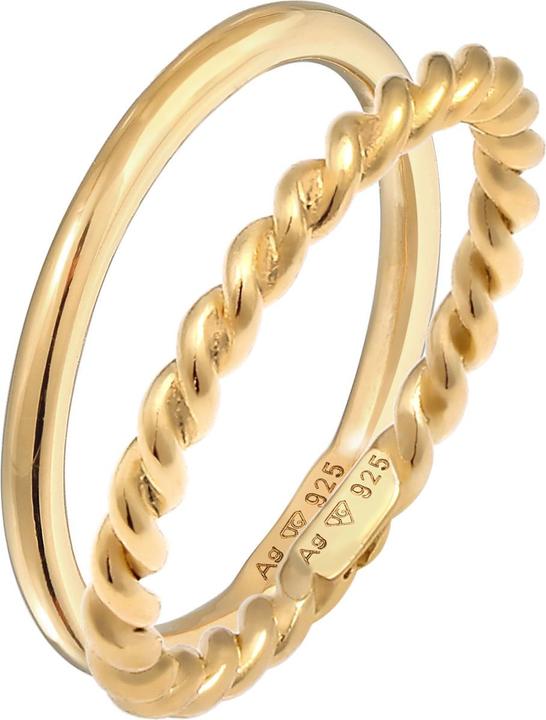 Actual product image Elli Ring Basic Twisted Set of 2 925 Silver (56, 925 Silver)