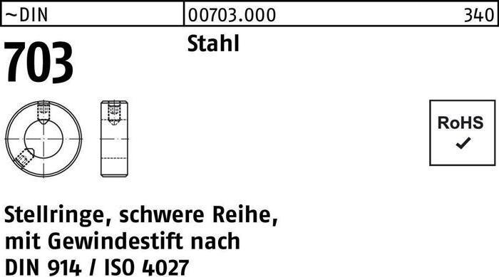 Produktbild Stellring DIN 703 m.Gewindestift 70 x 110 x 32 Stahl schwere Reihe