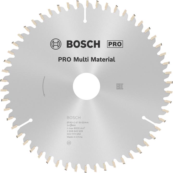 Produktbild Bosch Professional Zubehör PRO Multi Material Kreissägeblatt, 190 x 2,4 x 30 mm