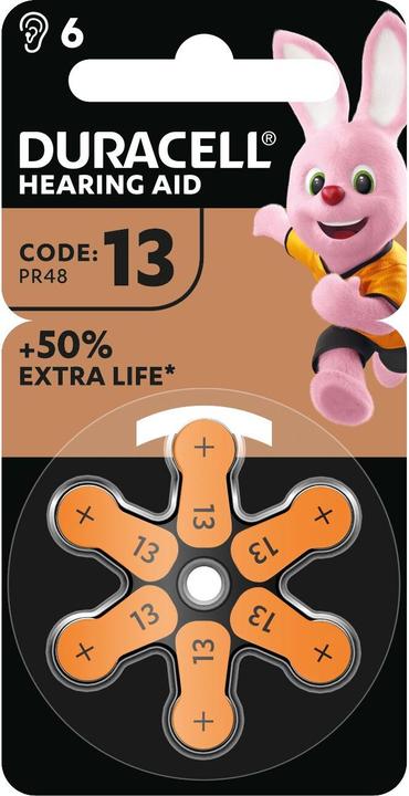 Immagine prodotto Duracell Batteria apparecchi acustici EasyTab 13 (PR48) NUOVA 6 pezzi. (6 pz., PR48)