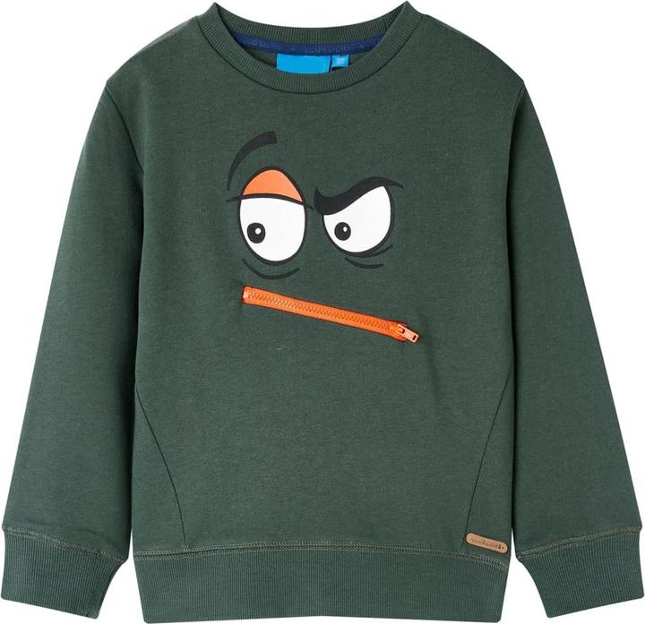 VidaXL Kinder-Sweatshirt Dunkelgrün 104,Material: 92 % Baumwolle (104)