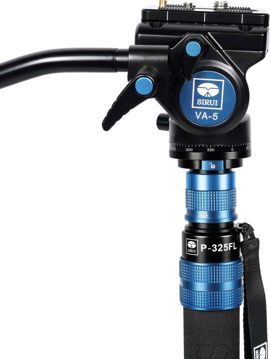Actual product image Sirui P-325FL Carbon monopod 178 cm with stand spreader + video head VA-5 (Metal, Carbon)