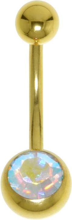 Bijouteria Bauchpiercing (Chirurgenstahl 316L, PVD Beschichtung (goldfarbig), Premium Kristall)