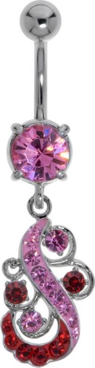 Produktbild Bijouteria Bauchpiercing (Messing rhodiniert, Zirkonia, Chirurgenstahl 316L, Kristall)