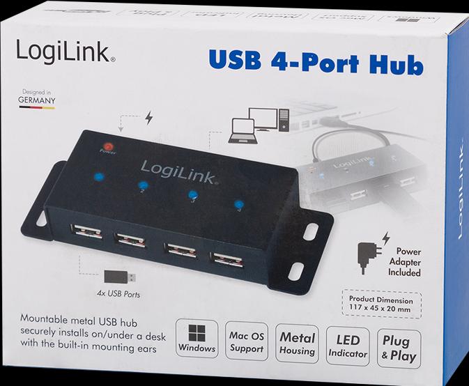 Produktbild LogiLink UA0141A (USB-A, 4 Ports)