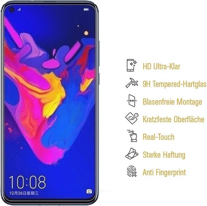 Produktbild Protectorking 1x echtes Tempered 9H Panzerhartglas 3D KLAR (1 Stück, Honor View 20)
