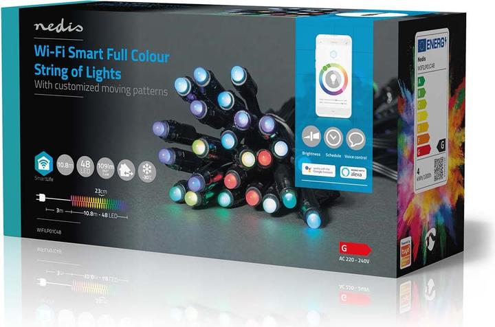 Immagine prodotto Nedis SmartLife LED decorativo | Wi-Fi | RGB | 48 LED | 10,80m | Android™ / IOS (0.23 m)