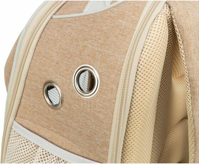 Image du produit Trixie Sac à dos pour transport d'animaux Willow Beige/Brun (Chat, Chien, Réflecteurs, Respirant)