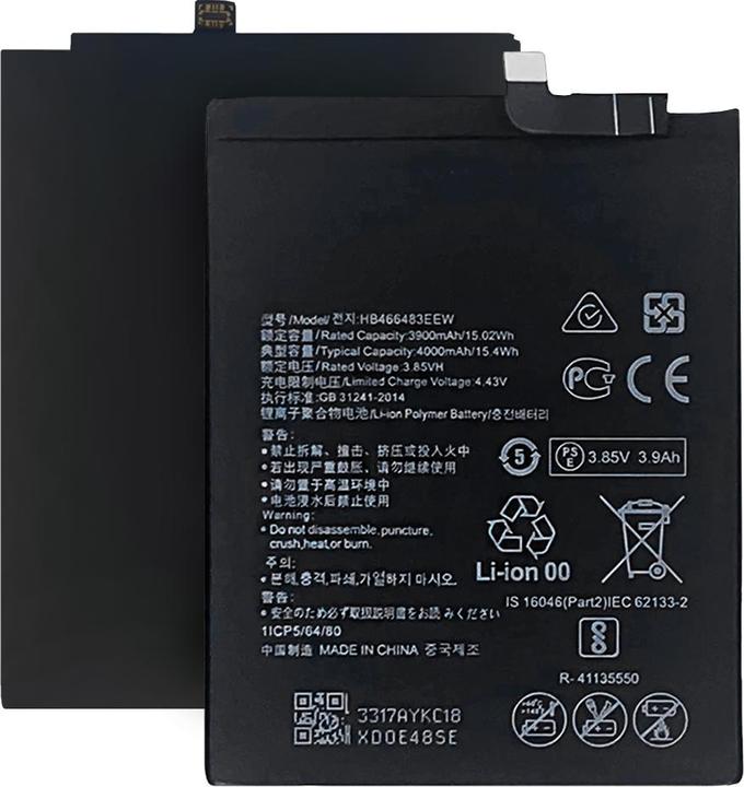 Produktbild OEM - Smartphone Battery HB466483EEW (18686) - Huawei P40 Lite 5G - 3900mAh - Black