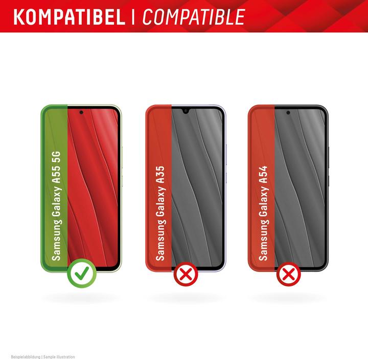 Produktbild Displex Real Glass, 2D Panzerglas + Handyhülle (1 Stück, Samsung Galaxy A55)