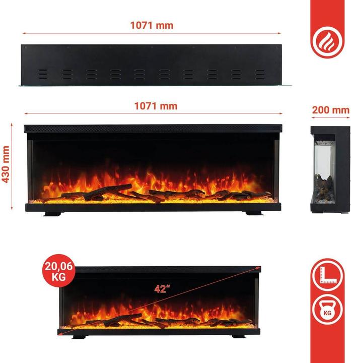 Immagine prodotto Kaminio Lea (107 x 20 x 43 cm)