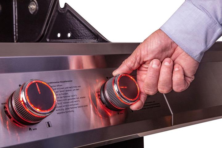Image du produit Grillfürst G521G Gril à gaz en acier inoxydable à 5 brûleurs avec brûleur haute température (15 kW)
