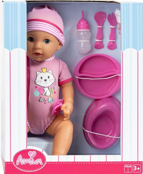 Produktbild Amia Babypuppe "Mia" mit Zubehör, 42 cm