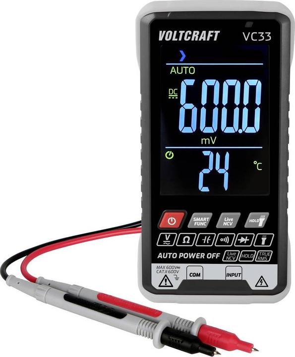 Image du produit Voltcraft VC33 Multimètre manuel calibré (ISO) numérique Affichage (Counts) : 5999 (CAT III 600V)