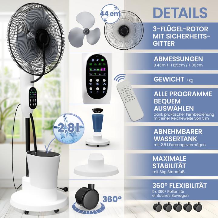 Actual product image Eloneo Standventilator mit Luftbefeuchtung