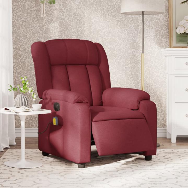 Produktbild VidaXL Massagesessel Fernsehsessel Relaxsessel Sessel Liegesessel Weinrot Stoff