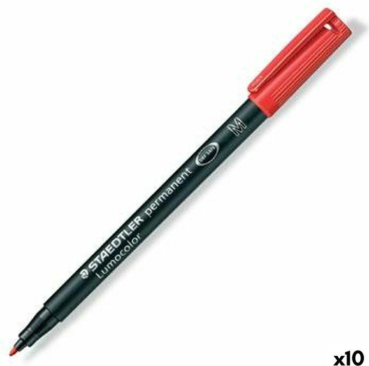 Image du produit Staedtler 317-2 Lumocolor Stylo universel pointe M, 1.0 mm, 10 pièces, rouge (Rouge, 1 mm, 10 x)