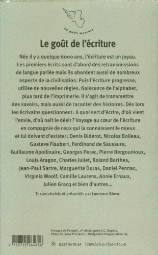 Nutritional values and ingredients Le goût de l'écriture (French, Collectif, 2024)