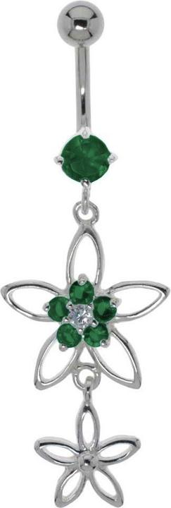 Bijouteria Bauchpiercing (Chirurgenstahl 316L, Silber 925, Zirkonia)