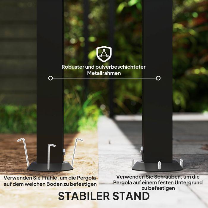 Immagine prodotto Swisshandel24 2,5x3m Pergola, Wandmontage, Ablauflöcher, Schattendach, Dunkelgrau (248 cm, 298 cm)