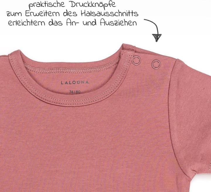 Produktbild La Loona LaLoona Baby-Bodys & Wickelbodys Baby Body Kurzarm OEKO-TEX® 6er Pack - Rose Grau - (80)
