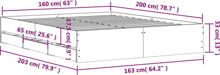 Immagine prodotto VidaXL Struttura letto con cassetti 160 x 200 cm (160 x 200 cm)