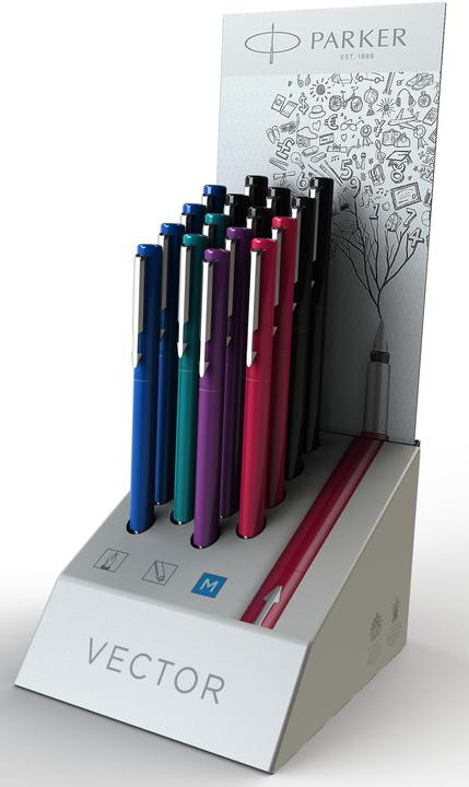 Produktbild Parker Füller VECTOR M (Blau, Türkis, Lila, Rot, Schwarz, 18 x)