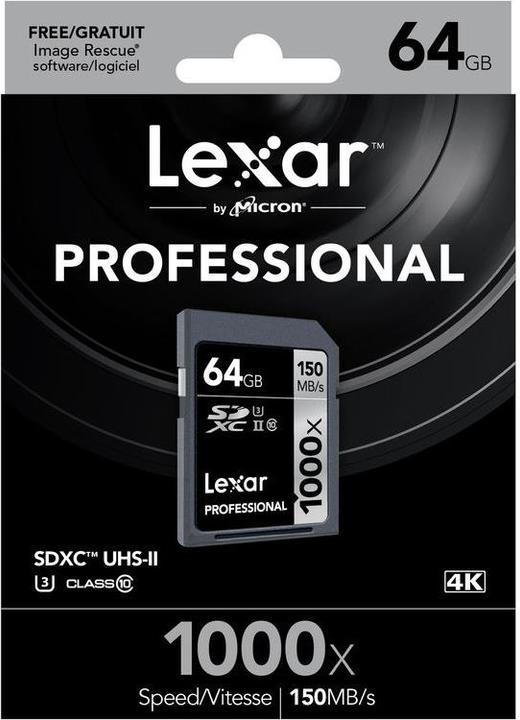 Produktbild Lexar SDXC 1000x Professional UHS-II (64 GB, SDXC, U3, UHS-II)