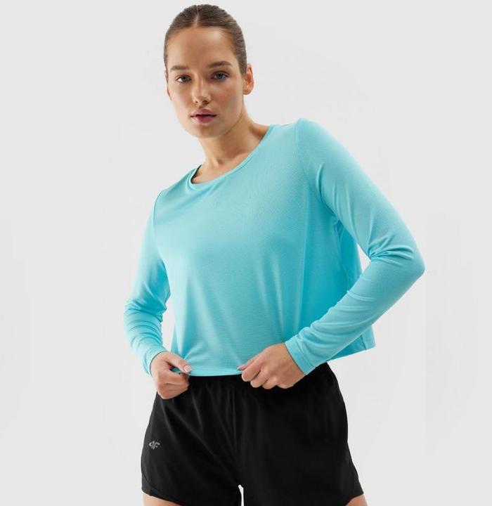 4F Koszulka damska longsleeve F218 niebieska 4FWSS24TFLOF218 33S M (33)