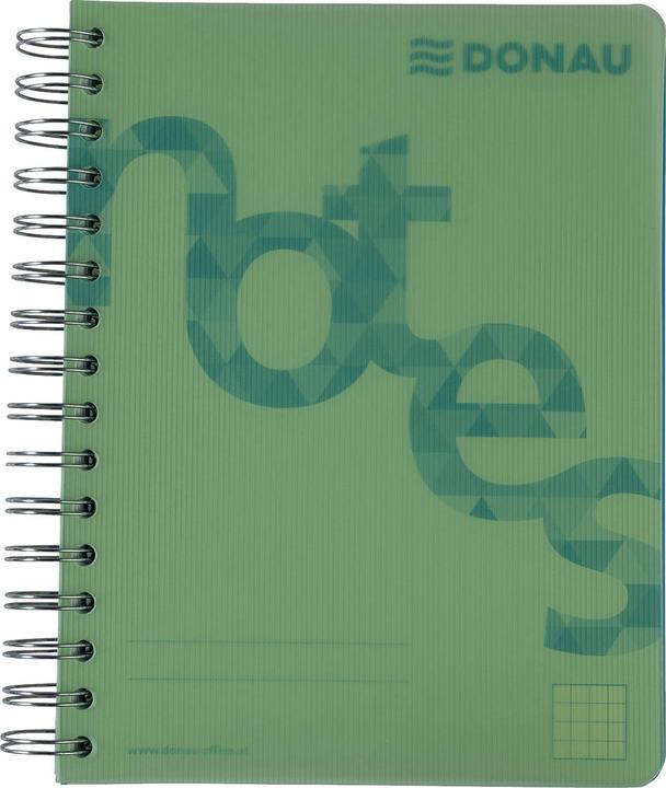 Image du produit Donau Bloc de séminaire DIN A5 140 feuilles vert (A5, Quadrillé, Couverture rigide)