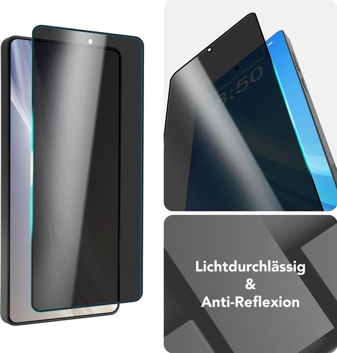 Immagine prodotto Nalia AntiSpyX - Privacy Schutzglas mit Schablone - Full Screen Anti-Spy Protector (1 Pezzo/i, Samsung Galaxy S25 Ultra)