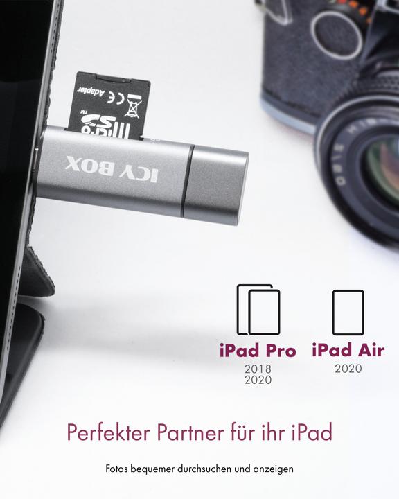 Actual product image Icy Box Card Reader External IB-CR201-C3 (Micro USB, USB, USB-C)