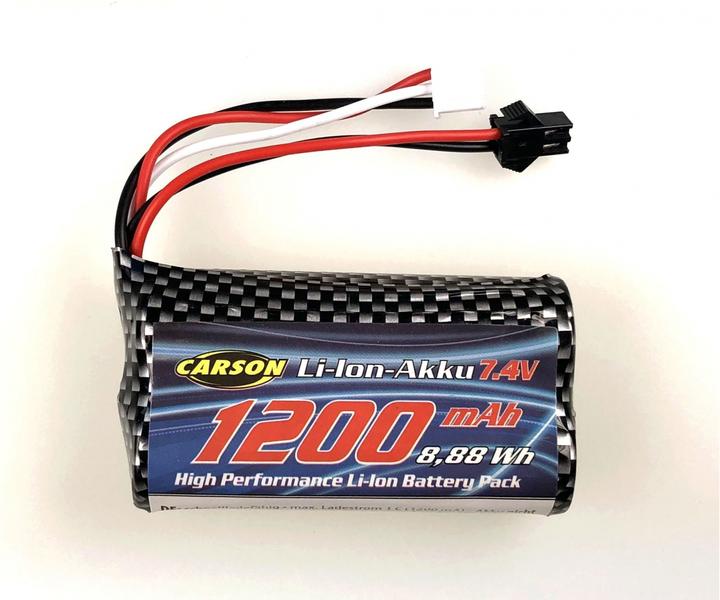 Actual product image Carson 7.4V/1200mAh LiION battery : 404219/20 JST (7.40 V, 1200 mAh)